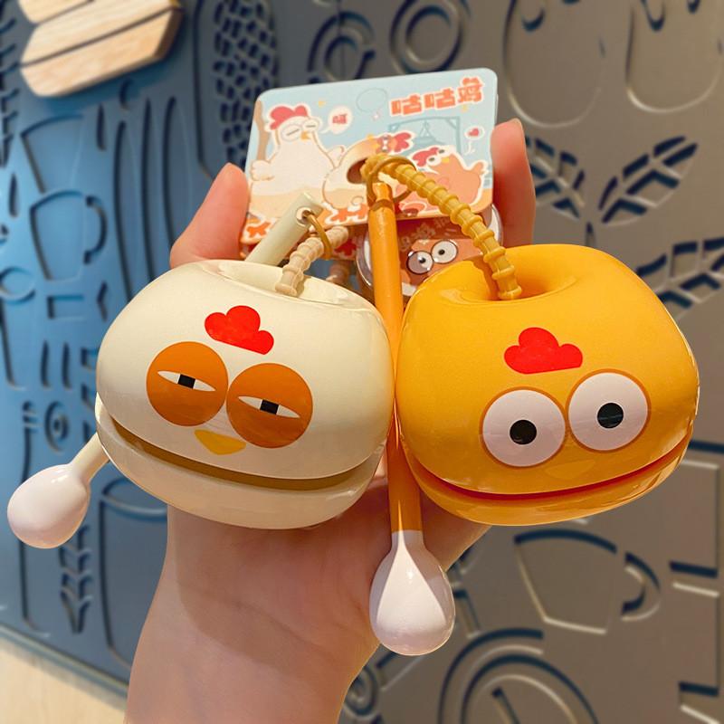 Adorable Plush Cluck Chick Stress Relief Keychain Cute Cartoon Pendant For Students And Gifts