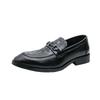 Men's Plus Size Crocodile Embossed Pointed Toe Formal Leather Slip-on Shoes for Business or Weddings
