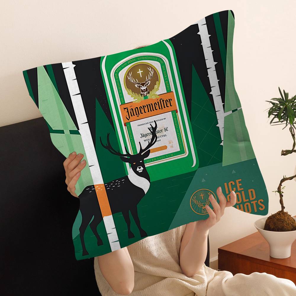 J-Jagermeister Anime Cushion Cover Polyester Sofa Cushions Decorative Throw Pillows Home Decoration Pillowcover