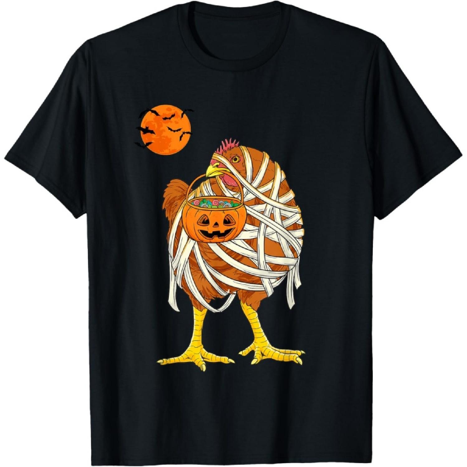 Chicken Mummy Funny Halloween Farmer T-Shirt S