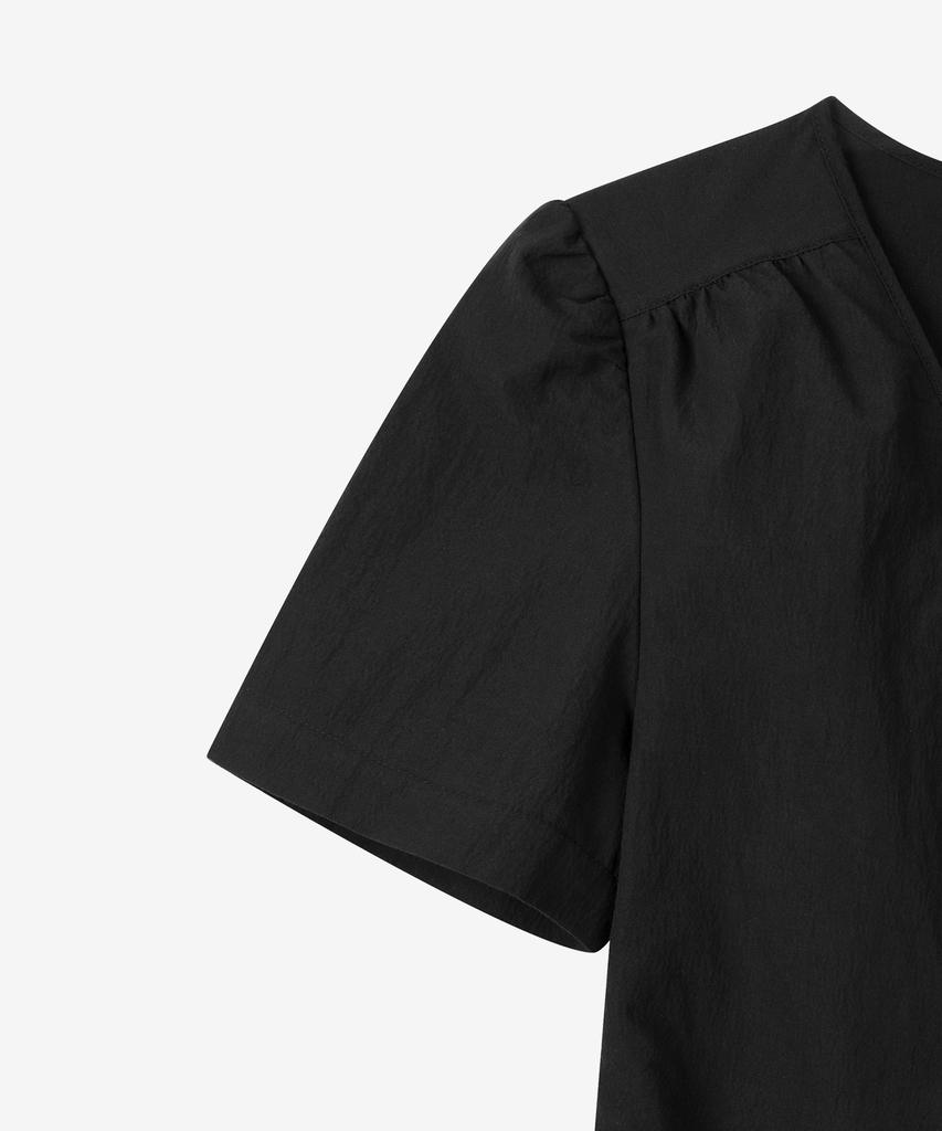 Basica Soft Wrap Cotton Dress (Black)