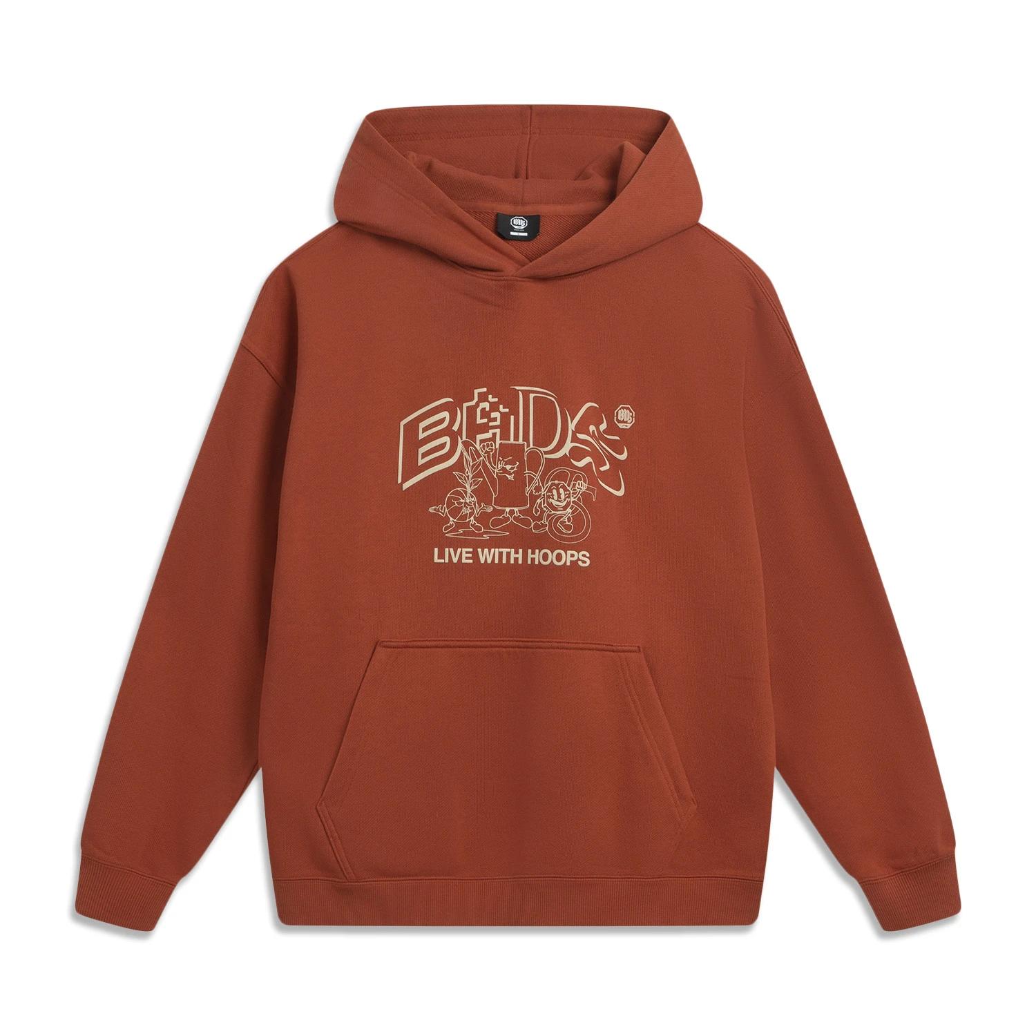 

Li Ning Баскетбольная Серия Анти-Пять Серия Худи Пуловер Повседневный Удобный Буквенный Свободный Свитшот Мужской свитшот AWDVD95-7 XXL