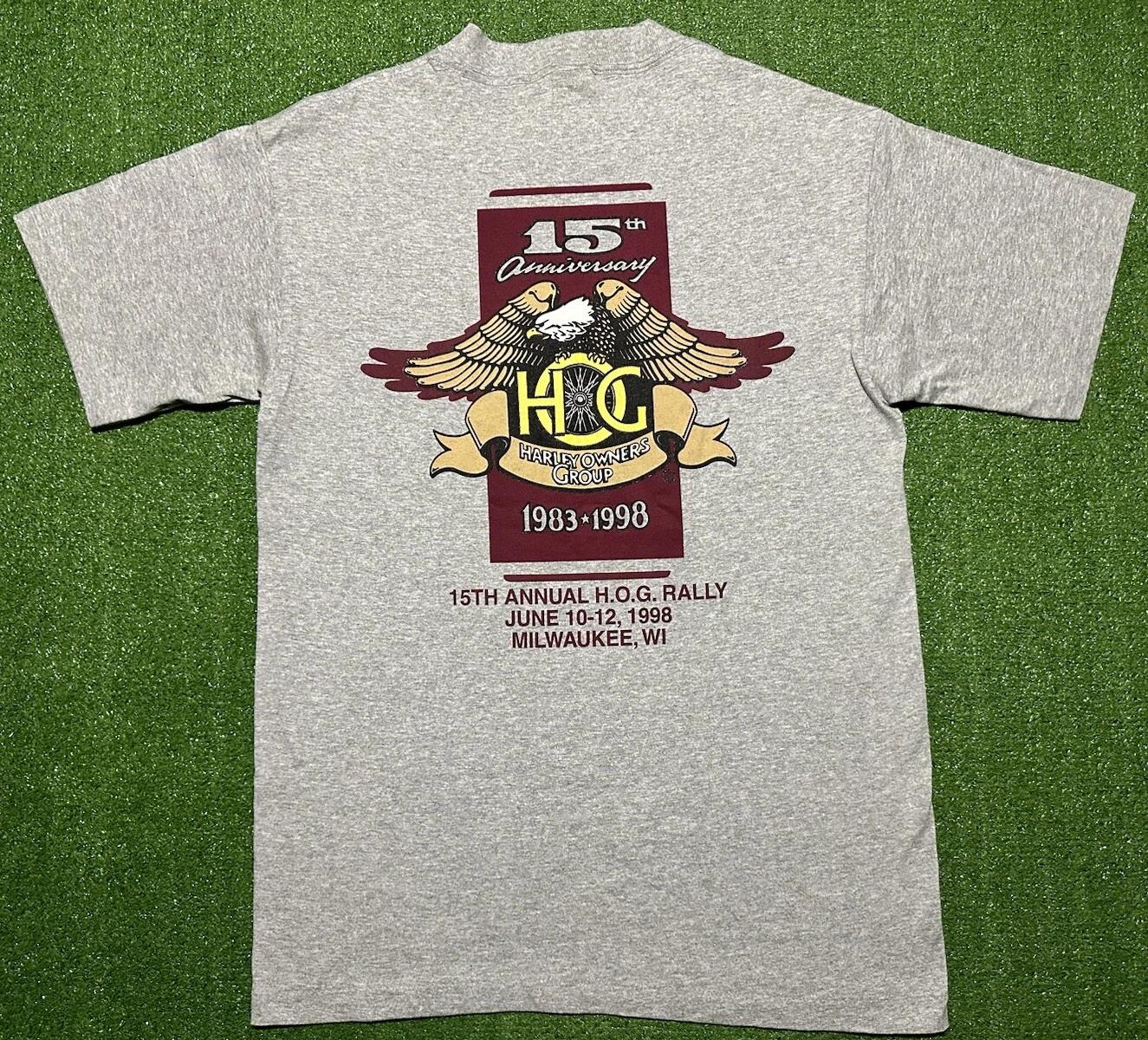 

Vintage 90s Harley Owners Group HOG Single Stitch T Shirt Size Medium USA M