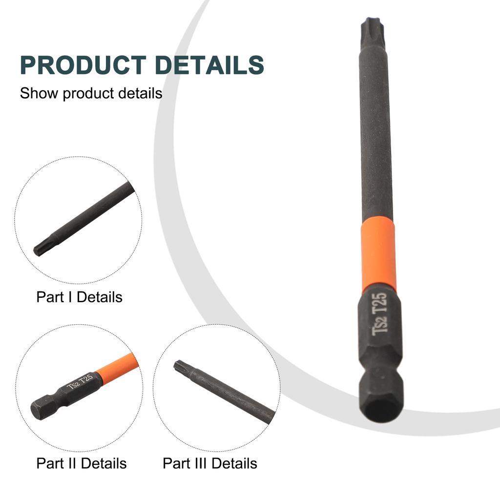 Torx Screwdriver Bit 1/4'' Hex Shank Drill Bit Magnetic T10-T30 100mm For Power Tools Electric Driver Drill Accessories