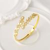 Fashionable Natural Fritillary Leaf Bracelet Inlaid with Zircon, High-end Light Luxury Design and Exquisite Bracelet