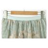 Summer Women Elegant High Waist Mesh Embroidery Flower Tulle Midi Skirt