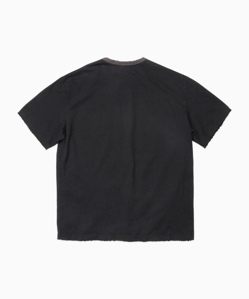 DOFFJASON Vintage Distressed Ringer Tee Black