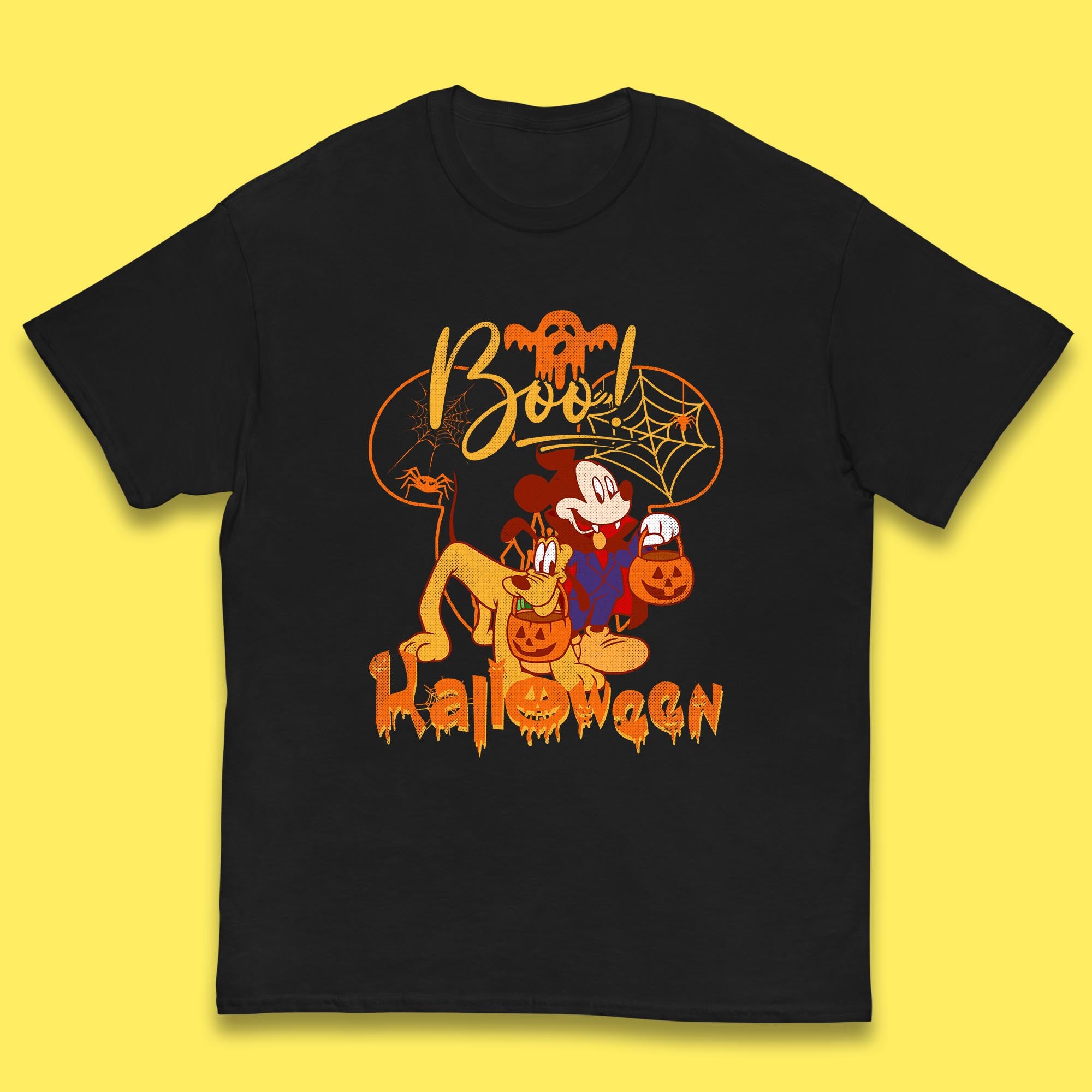 Boo Halloween Mickey Mouse And Pluto Friends Disney Halloween Disneyland Trip Kids T Shirt 120