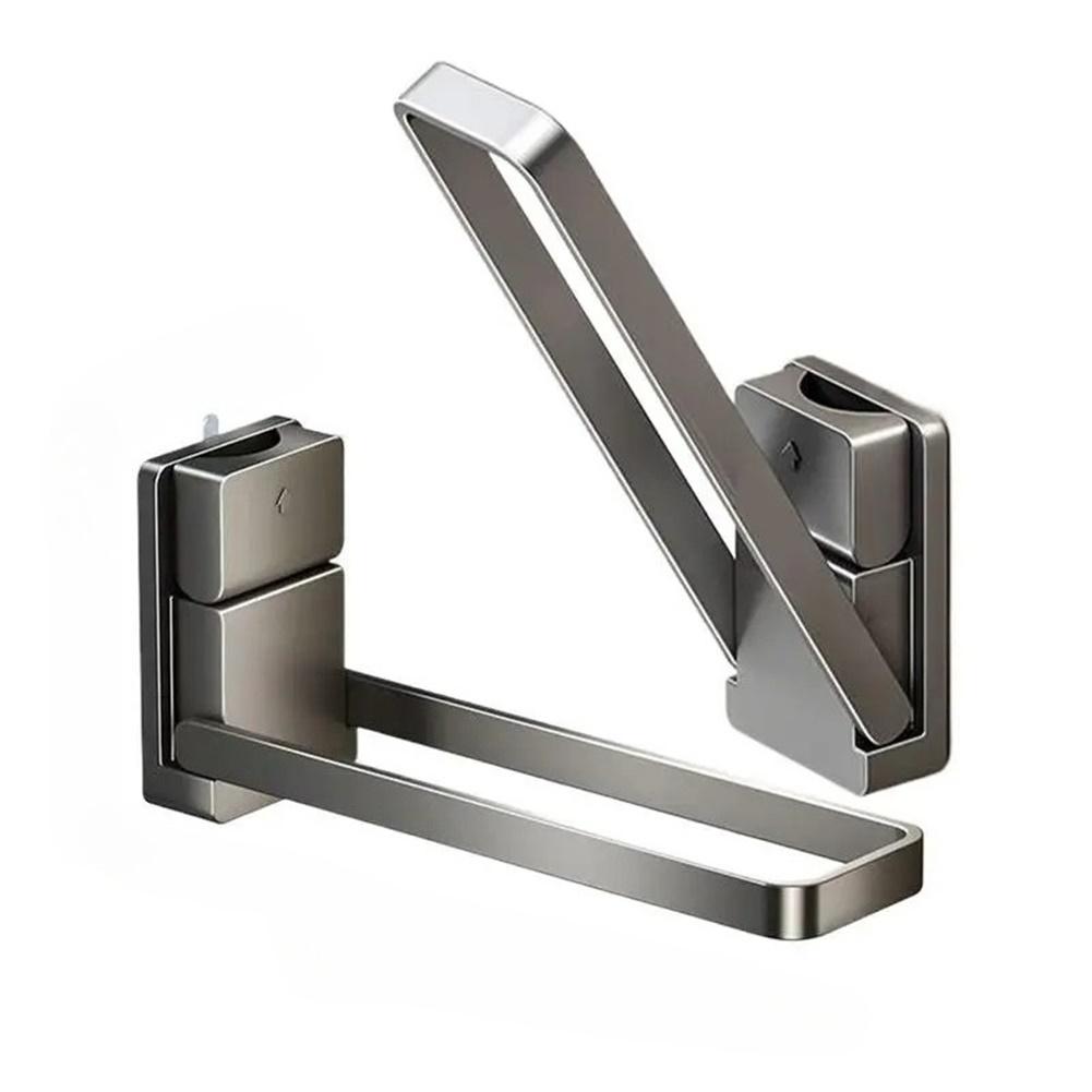 Folding Towel Rack Clothes Drying Rack Bathroom Towel Holder Household Drain Rack Balcony Wall-Mounted Folding Clothes Hanger