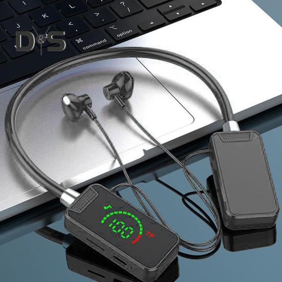 Wireless Earphone Bluetooth-compatible Hanging Neck Headset LED Display Waterproof Wireless Neckband Headphone