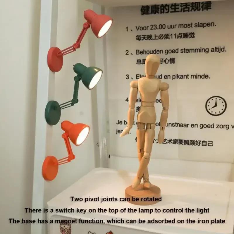 1PC LED Mini Book Light Reading Light Mini Clip-On Study Desk Lamp Battery Powered Flexible Bedside Table Lamp Lighting Lamps
