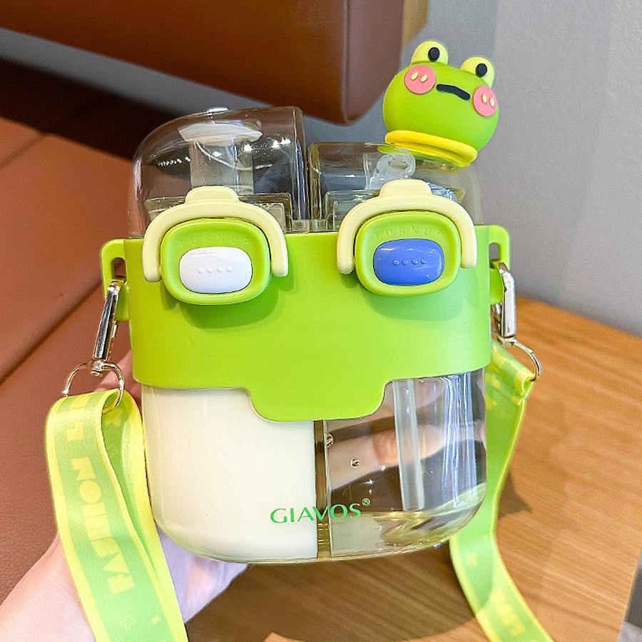 1pc 17.92/26.37oz Portable Leakproof Double Drink Water Bottle with Straw and Strap for School, Sports, and Travel - Stay Hydrated On the Go!