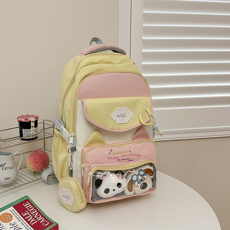 Schoolbag Dopamine Transparent Pain Bag Backpack 1011 New Large Capacity Backpack Cute Middle School Student School Bag Female