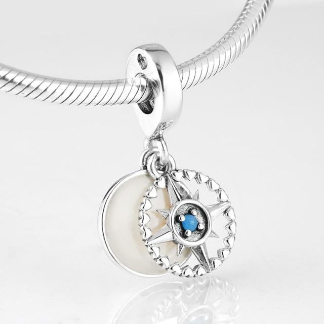 925 Sterling Silver Bead Openwork Sweet Hearts Crown Charms Beads Fit Jiuhao Bracelets Bangles Diy Womens Jewelry