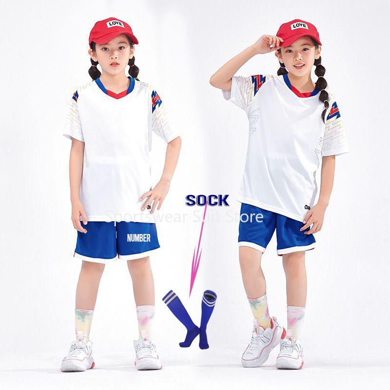 Boys Football Shirts Shorts With Pockets Boys Soccer Jerseys Suits Personalized Custom Children's Football Clothing Uniforms
