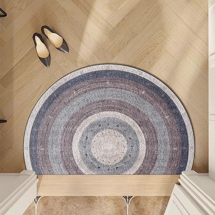 Vintage Half Circle Carpet Door Mat Entrance Home Foot Pad Mud Scraper Durable Easy Clean Entrance Rug Indoor Outdoor Use