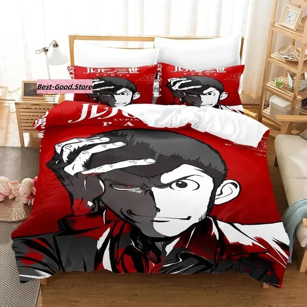 Lupin the 3rd Beding Set Single Twin Ful Quen King-Sized Dimensionsd Dimensions Bed Linen Set Aldult Kid Bedrom Duvetcover Sets 3D Print Anime