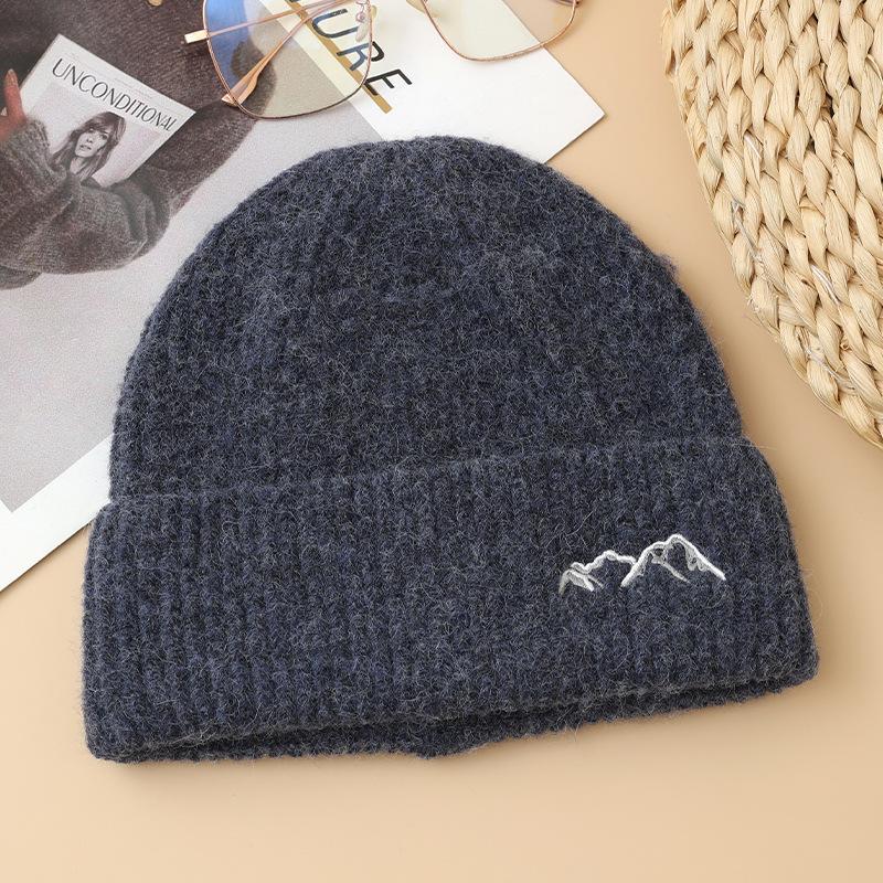 

Универсальная горная вышитая вязаная шерстяная шапка для улицы, путешествий, ветрозащитная шапка-пиле, корейская теплая шапка от холода, новая One Size