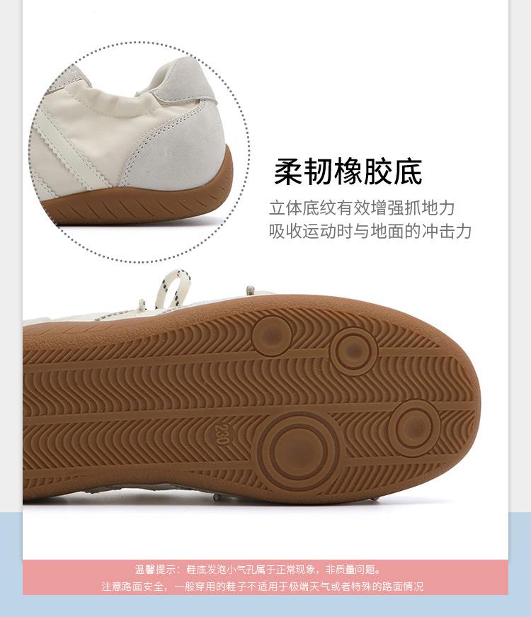 Double lace contrasting color spliced women's shoes: Spring and summer retro casual shoes, fashionable sports and training shoes