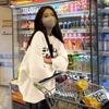 Guochaofeng strawberry Chinese character printing crew neck sweater women's velvet new couple pullover men's and women's same style