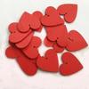 20pcs Craft Scrapbooking Wedding Diy Decor Red Love Heart Shape Wood Slice Pieces with Hole for DIY