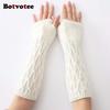 Botvotee Y2k Accessories Sleeves for Women Free Shipping Arm Warmers Winter Warm Knit Fingerless Gloves Half Finger Oversleeve