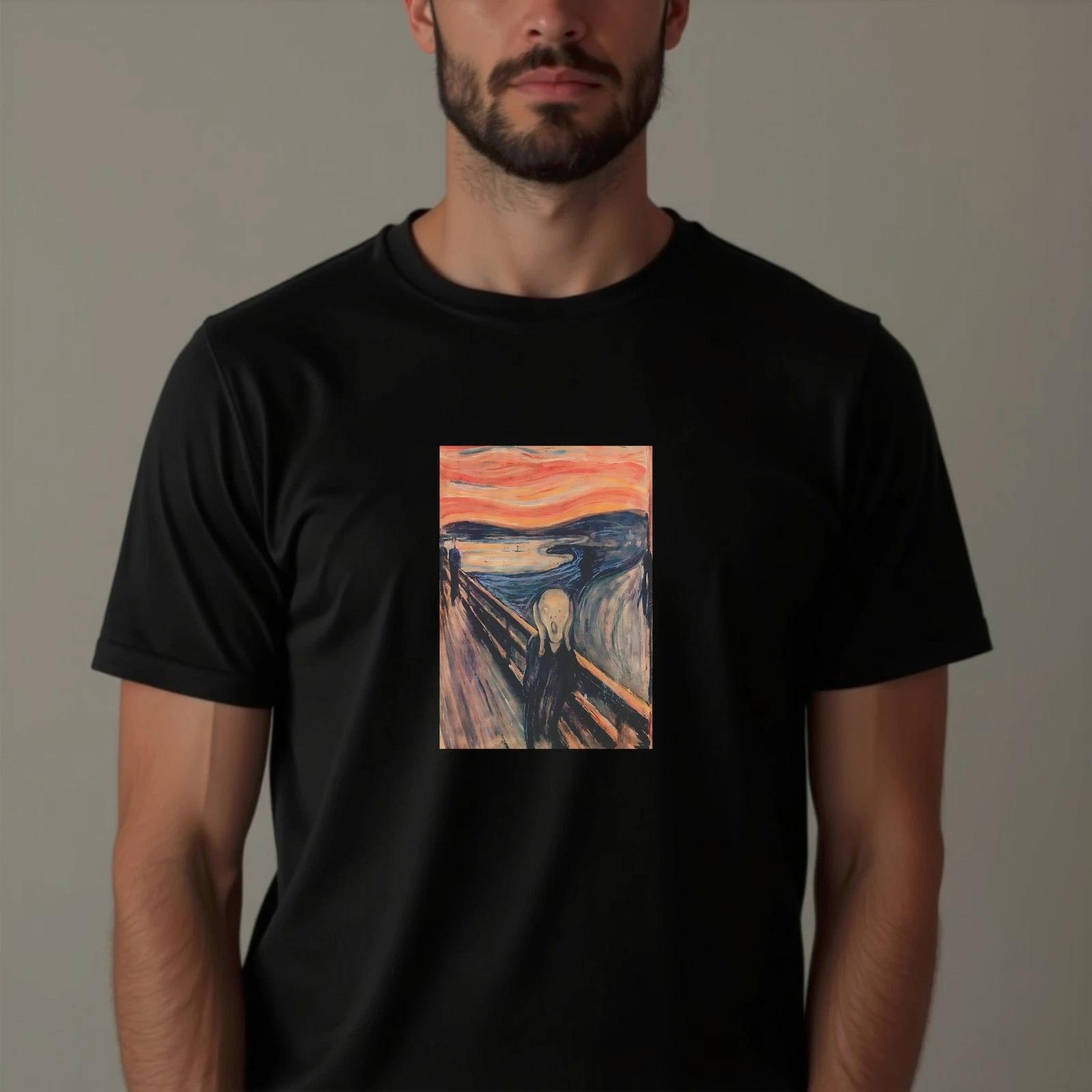 Expressionist Scream Style Art Graphic T-Shirt Classic Painting Inspired Unisex 2XL