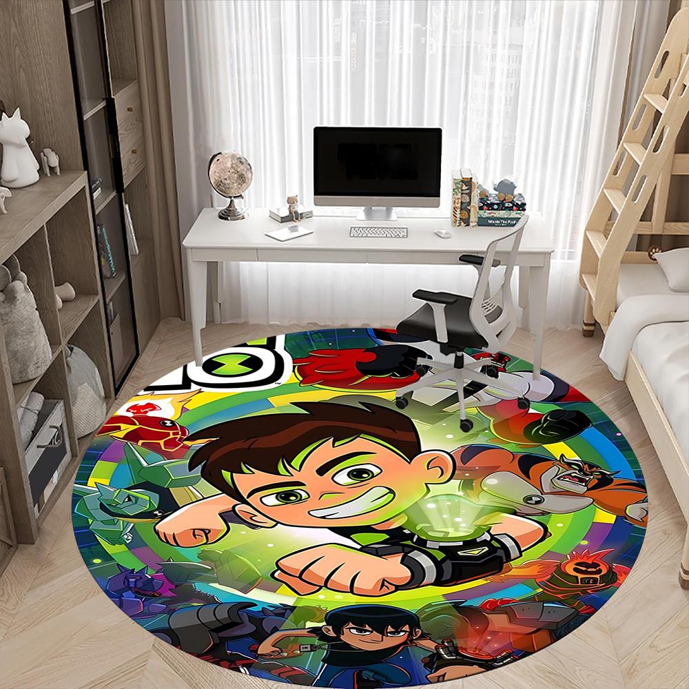 1pc Ben Tennyson Aliens Ben 10 Office Round Area Rug, Under Office Chairs Bedroom Living Room Home Decor a1022293