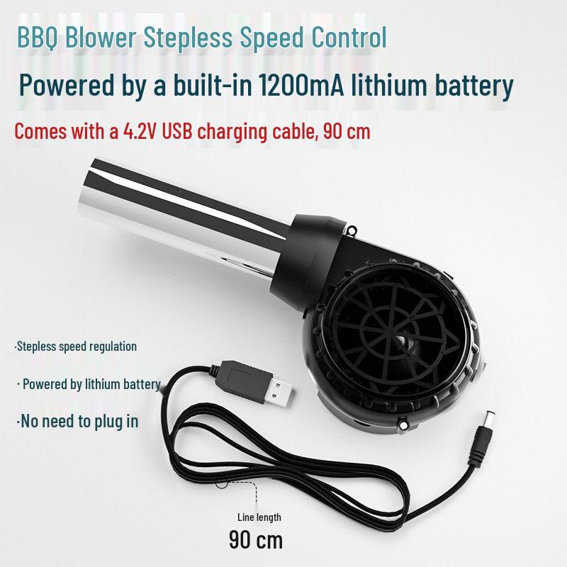 Portable Adjustable Speed Charcoal Blower for Outdoor Barbecue Fire Starting Default