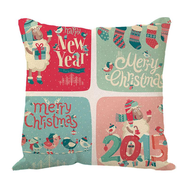 

Новые льняные рождественские подушки Льняная подушка Надежный пододеяльник Подушка Подушка для автомобиля Диван Поясница 45 * 45CM (excluding core)