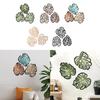 3 Pieces Palm Leaves Wood Art for Living Room And Garden