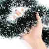 2M Wstążka Świąteczna Girlanda Choinka Folia Kwiaty Pociągane Wstążki Ozdoby Biało-Zielona Laska Brokat Ślub Przyjęcie Dekoracja Domu