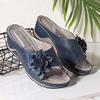 Lucyever Flower Platform Wedges Heels Slippers Women Hollow Out Thick Sole Sandals Woman Summer  Plus Size Casual Shoes 43