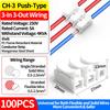 100pcs 2/3 Pin Push-in Spring Loaded Connector, CH2 CH3 5A 250V Wire Cable Connector for Electrical Lighting