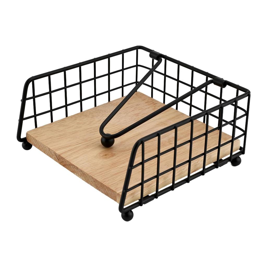 Holz-Serviettenhalter Flacher Spender mit Arm Rustikales Tisch-Serviettenregal für Zuhause Restaurant Party Dekoration