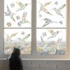 LS23023 2Pcs ?Rainbow Hummingbird Window Static Cling Decals Bird Protection Anti Collision Glass Stickers