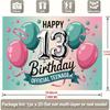 2D 13th Birthday "Official Teenager" Backdrop for Teen Party Decoration