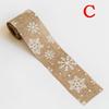 1Pcs 5*200cm Snowflake Deer Burlap Ribbon Christmas Tree Ornament Xmas Decor Home Wedding Party LS
