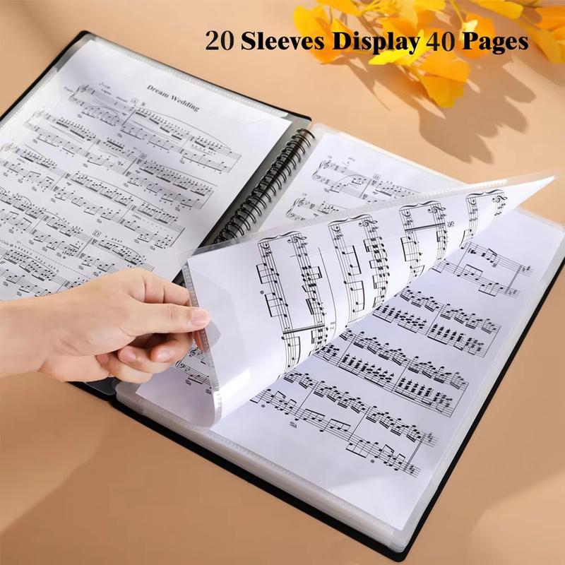 Inch A4 Sheet Music Binder 40/60 Pages Letter Size Music Storage Folder Waterproof Sheet Music Organizer for Musicians Students
