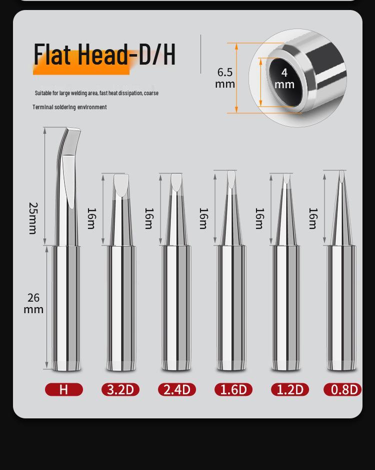 Lead-Free 936 Soldering Iron Tip, Constant Temperature, Internal Heating, 60W, Universal Needle Point, Horseshoe, Knife Shape.
