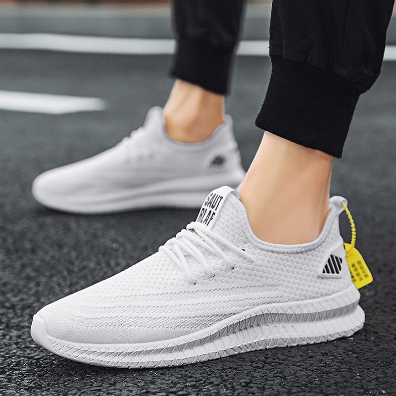

Ultra-light large size sports tide shoes wish fly-woven mesh sports leisure running shoes single shoes 46 чорний