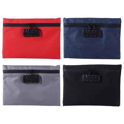 Combination Lock Money Bag with Lock Zip Closure Security Document Bag Portable Locking Pouch  Home
