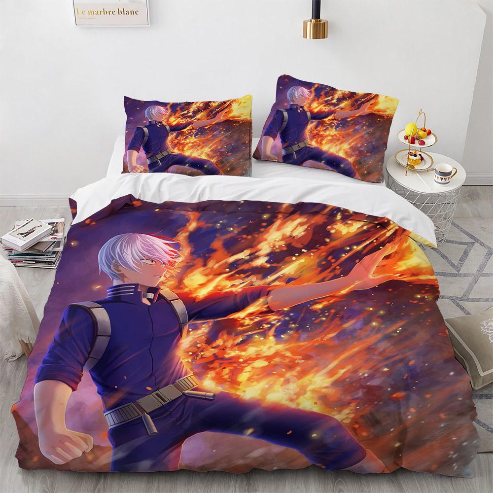 Nová anime posteľná súprava My Hero Academy Anime postavy Prikrývka 3D Kreslená Polyesterová Prikrývka Queen King Size Deti Chlapci