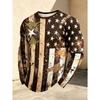 Tricou casual pentru bărbați, cu imprimeu, cu mânecă lungă și guler rotund, pentru toamnă și iarnă