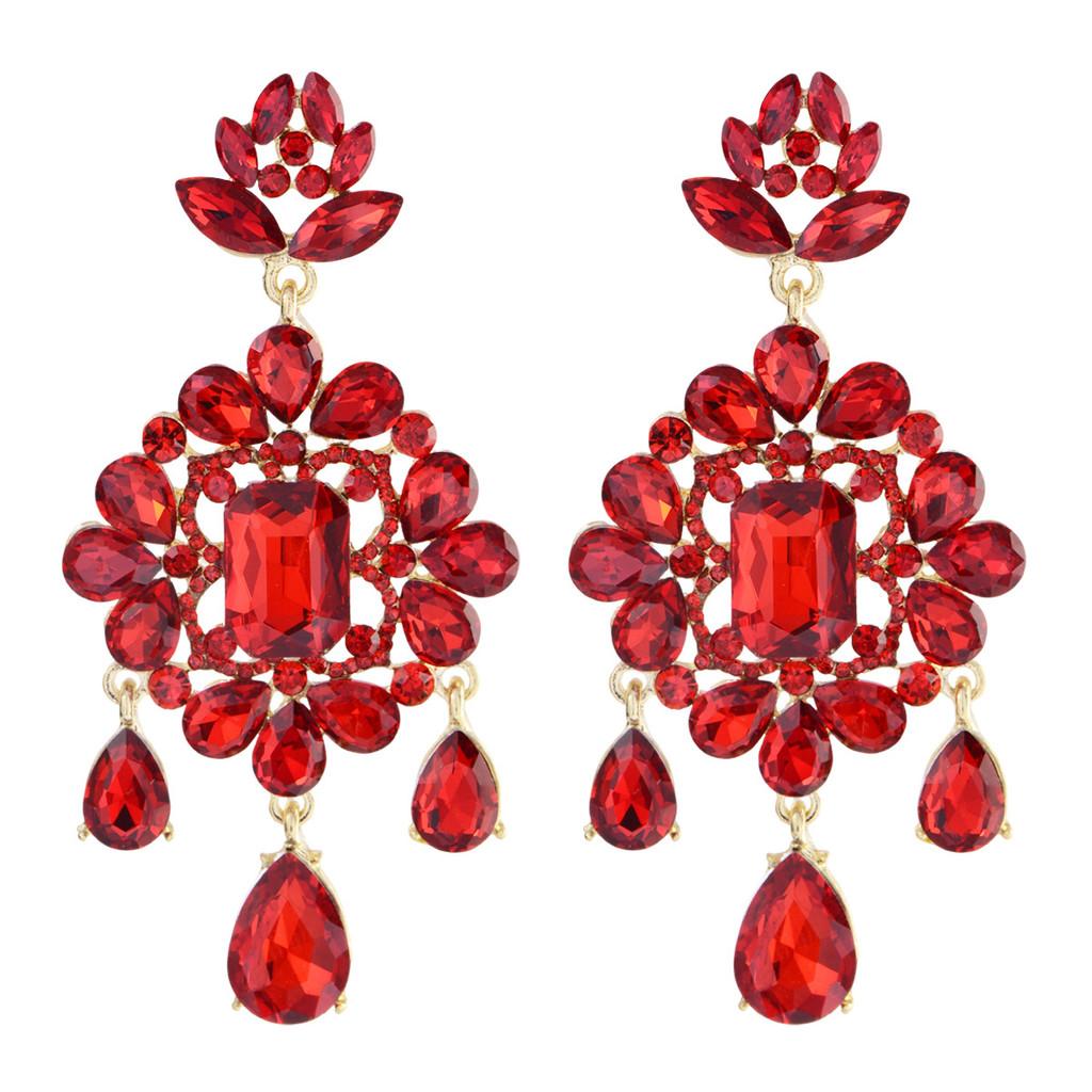 Fashion Lady Geometric Crystal Earrings With Irregular Design For Elegant Occasions