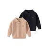 Spring and Autumn Trendy Children's Clothing Boys' Thick Needle Core Yarn Lapel Sweater Kids Polo Collar Knitwear Baby Boys' Tops