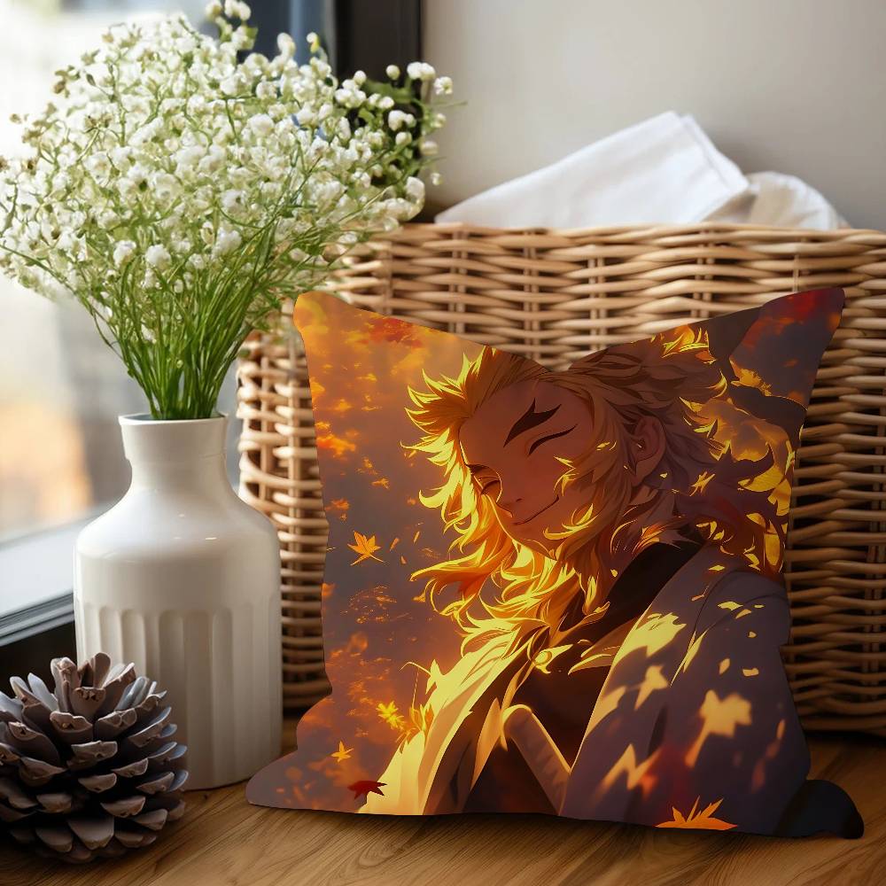 Charaktere Kyoujurous Rengoku Ahornblatt-Design Kissenbezug Fröhliche Herbsternte Deko Feiertagsdeko Kissenbezug