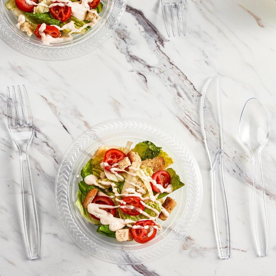 

Одноразовые прозрачные пластиковые столовые приборы Одноразовые приборы Сверхпрочные 100 штук Ножи United States