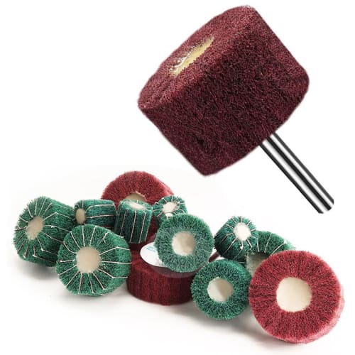 Fiber Polishing Wheel, Flap Wheel, Grinding Head, Polishing Buff, 6mm Shank, 40mm Diameter, 5-Pack, 10-Pack, Polishing Wheel, Cylindrical Head, for R