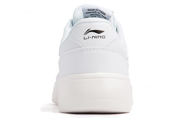 Li Ning Leather Slip Resistant Abrasion Resistant Low top Skateboard Shoes Women's White AGCR470-2